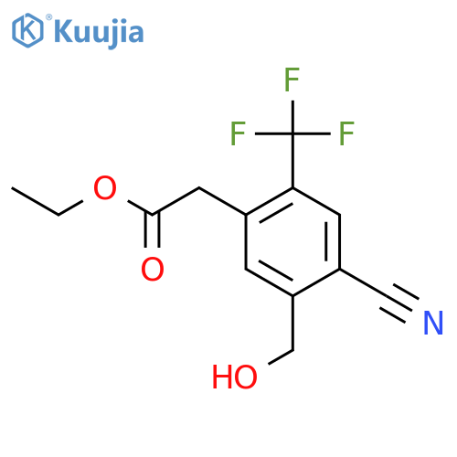Ethyl 4-cyano-5-hydroxymethyl-2-(trifluoromethyl)phenylacetate structure