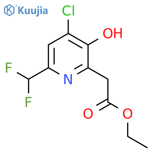 Ethyl 4-chloro-6-(difluoromethyl)-3-hydroxypyridine-2-acetate structure