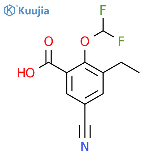 5-Cyano-2-difluoromethoxy-3-ethylbenzoic acid structure