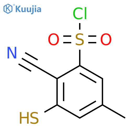 2-Cyano-3-mercapto-5-methylbenzenesulfonyl chloride structure