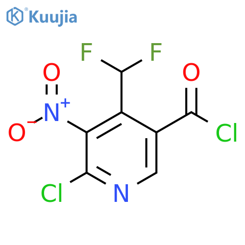 2-Chloro-4-(difluoromethyl)-3-nitropyridine-5-carbonyl chloride structure