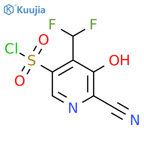2-Cyano-4-(difluoromethyl)-3-hydroxypyridine-5-sulfonyl chloride structure