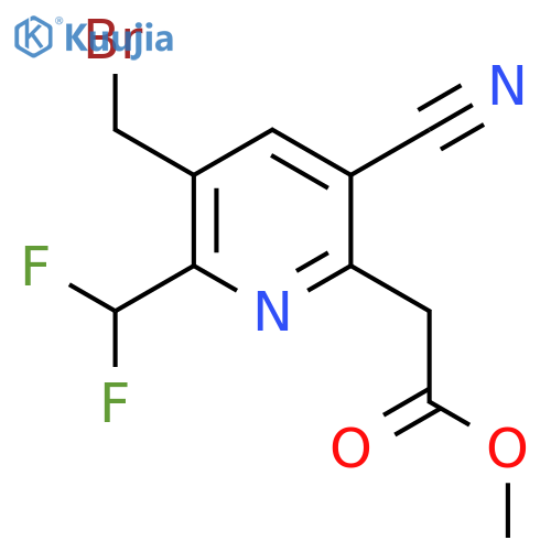 Methyl 3-(bromomethyl)-5-cyano-2-(difluoromethyl)pyridine-6-acetate structure