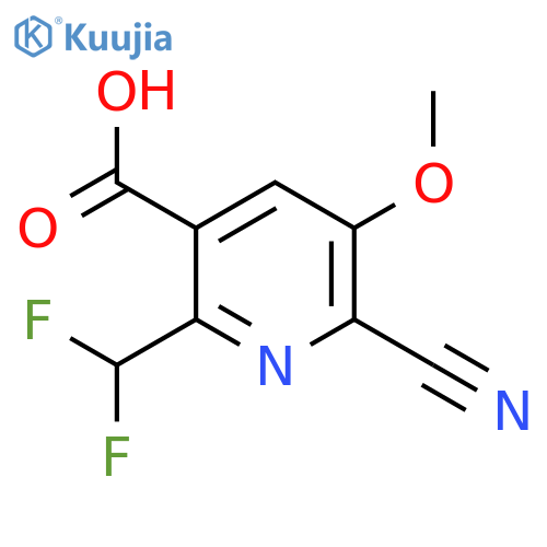 2-Cyano-6-(difluoromethyl)-3-methoxypyridine-5-carboxylic acid structure