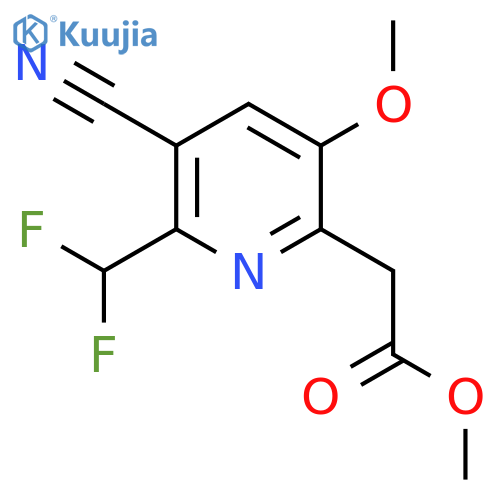 Methyl 3-cyano-2-(difluoromethyl)-5-methoxypyridine-6-acetate structure