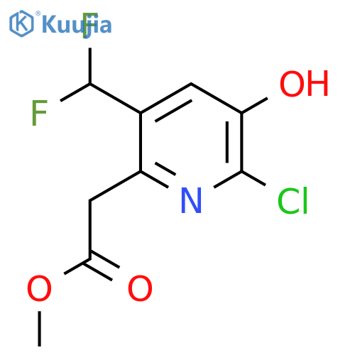 Methyl 2-chloro-5-(difluoromethyl)-3-hydroxypyridine-6-acetate structure