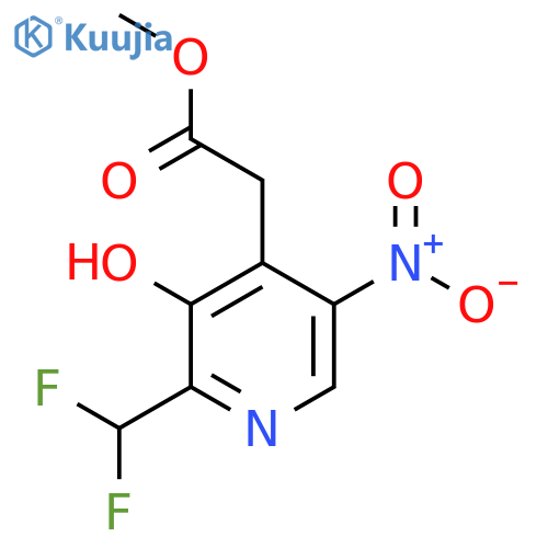 Methyl 2-(difluoromethyl)-3-hydroxy-5-nitropyridine-4-acetate structure