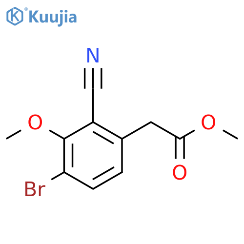 Methyl 4-bromo-2-cyano-3-methoxyphenylacetate structure