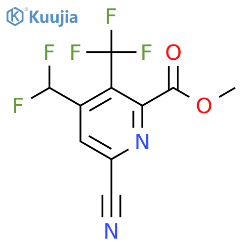 Methyl 6-cyano-4-(difluoromethyl)-3-(trifluoromethyl)pyridine-2-carboxylate structure