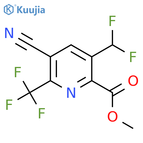 Methyl 3-cyano-5-(difluoromethyl)-2-(trifluoromethyl)pyridine-6-carboxylate structure