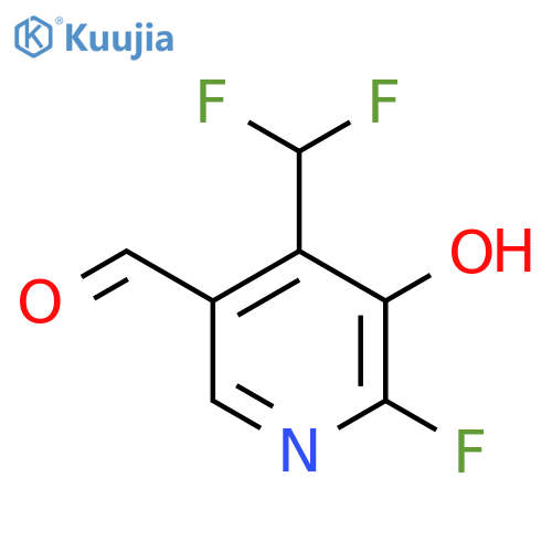 4-(Difluoromethyl)-2-fluoro-3-hydroxypyridine-5-carboxaldehyde structure