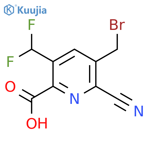 3-(Bromomethyl)-2-cyano-5-(difluoromethyl)pyridine-6-carboxylic acid structure