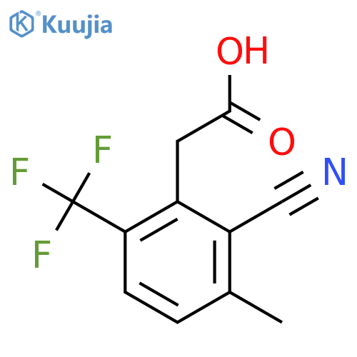 2-Cyano-3-methyl-6-(trifluoromethyl)phenylacetic acid structure