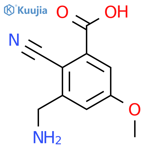 3-Aminomethyl-2-cyano-5-methoxybenzoic acid structure