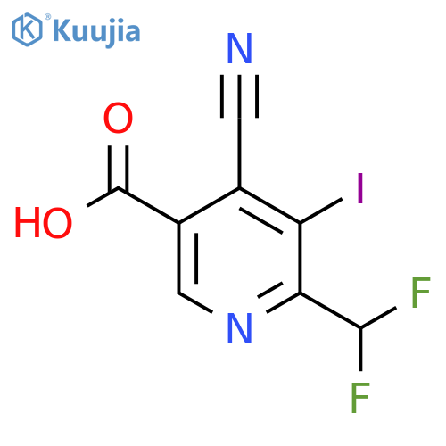 4-Cyano-2-(difluoromethyl)-3-iodopyridine-5-carboxylic acid structure