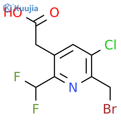 2-(Bromomethyl)-3-chloro-6-(difluoromethyl)pyridine-5-acetic acid structure