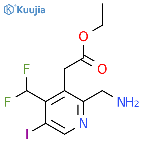 Ethyl 2-(aminomethyl)-4-(difluoromethyl)-5-iodopyridine-3-acetate structure