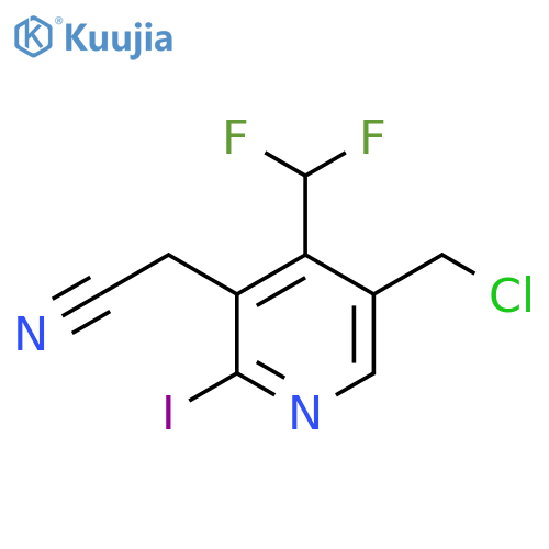 5-(Chloromethyl)-4-(difluoromethyl)-2-iodopyridine-3-acetonitrile structure