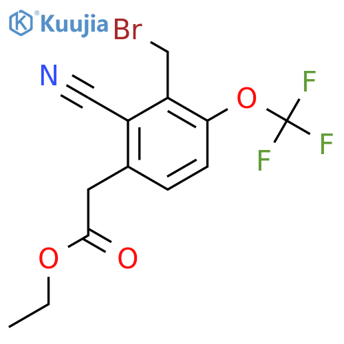 Ethyl 3-bromomethyl-2-cyano-4-(trifluoromethoxy)phenylacetate structure
