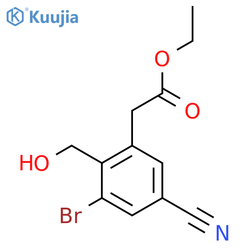 Ethyl 3-bromo-5-cyano-2-(hydroxymethyl)phenylacetate structure