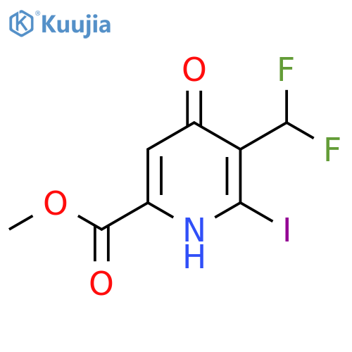 Methyl 3-(difluoromethyl)-4-hydroxy-2-iodopyridine-6-carboxylate structure