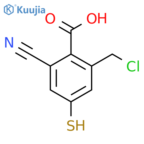 2-Chloromethyl-6-cyano-4-mercaptobenzoic acid structure