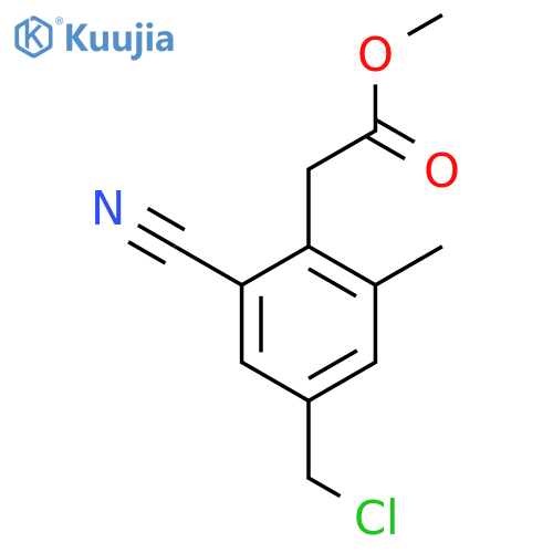 Methyl 4-chloromethyl-2-cyano-6-methylphenylacetate structure