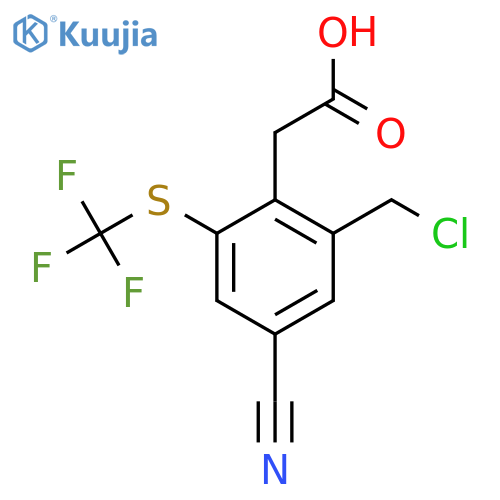 2-Chloromethyl-4-cyano-6-(trifluoromethylthio)phenylacetic acid structure