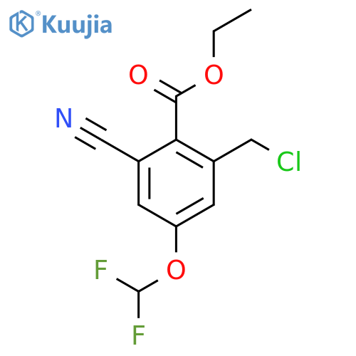 Ethyl 2-chloromethyl-6-cyano-4-(difluoromethoxy)benzoate structure