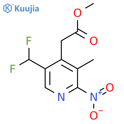 Methyl 5-(difluoromethyl)-3-methyl-2-nitropyridine-4-acetate structure