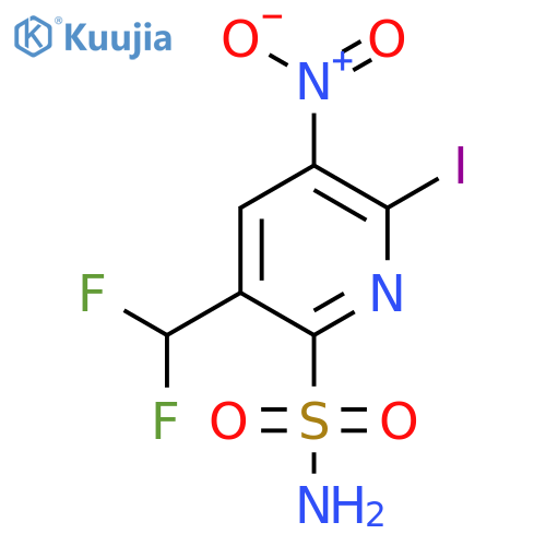5-(Difluoromethyl)-2-iodo-3-nitropyridine-6-sulfonamide structure