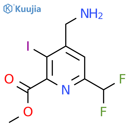 Methyl 4-(aminomethyl)-6-(difluoromethyl)-3-iodopyridine-2-carboxylate structure