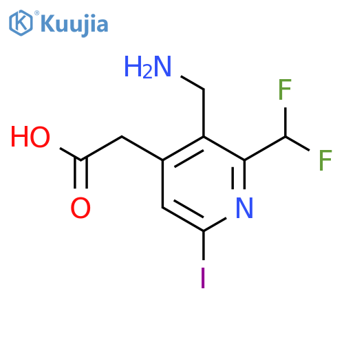3-(Aminomethyl)-2-(difluoromethyl)-6-iodopyridine-4-acetic acid structure