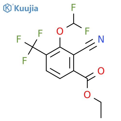 Ethyl 2-cyano-3-difluoromethoxy-4-(trifluoromethyl)benzoate structure