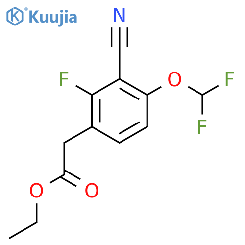 Ethyl 3-cyano-4-difluoromethoxy-2-fluorophenylacetate structure