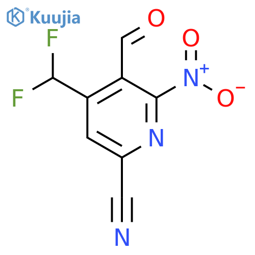 6-Cyano-4-(difluoromethyl)-2-nitropyridine-3-carboxaldehyde structure
