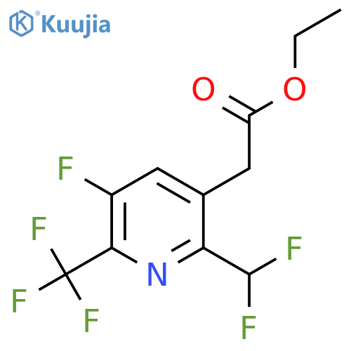 Ethyl 2-(difluoromethyl)-5-fluoro-6-(trifluoromethyl)pyridine-3-acetate structure