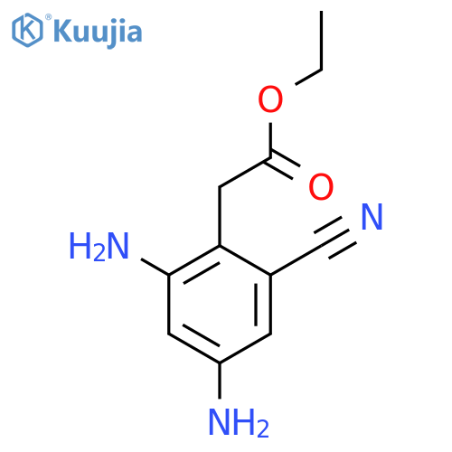 Ethyl 2-cyano-4,6-diaminophenylacetate structure