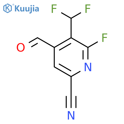 6-Cyano-3-(difluoromethyl)-2-fluoropyridine-4-carboxaldehyde structure