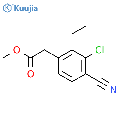 Methyl 3-chloro-4-cyano-2-ethylphenylacetate structure