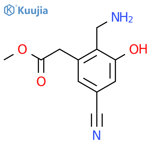 Methyl 2-aminomethyl-5-cyano-3-hydroxyphenylacetate structure