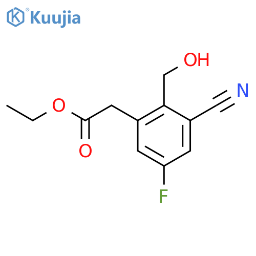 Ethyl 3-cyano-5-fluoro-2-(hydroxymethyl)phenylacetate structure