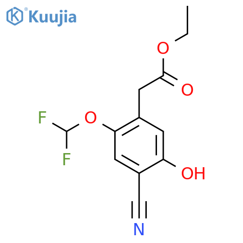 Ethyl 4-cyano-2-difluoromethoxy-5-hydroxyphenylacetate structure