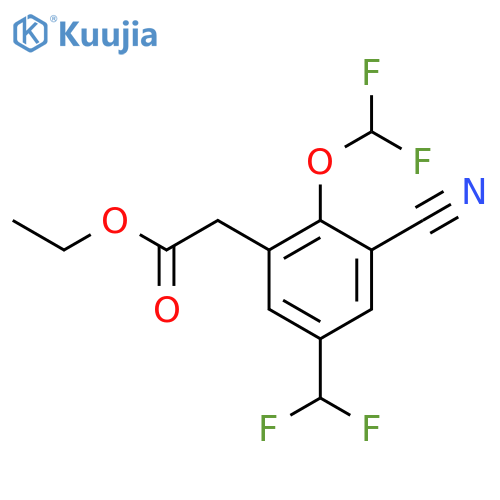 Ethyl 3-cyano-2-difluoromethoxy-5-(difluoromethyl)phenylacetate structure