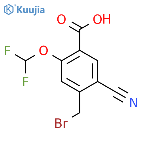 4-Bromomethyl-5-cyano-2-(difluoromethoxy)benzoic acid structure