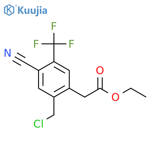 Ethyl 2-chloromethyl-4-cyano-5-(trifluoromethyl)phenylacetate structure