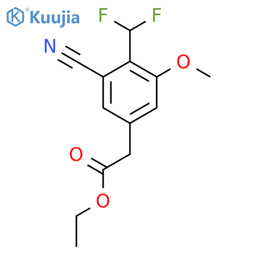 Ethyl 3-cyano-4-difluoromethyl-5-methoxyphenylacetate structure