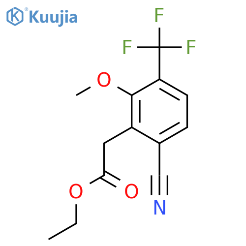 Ethyl 6-cyano-2-methoxy-3-(trifluoromethyl)phenylacetate structure