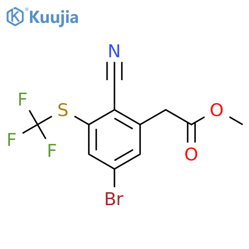 Methyl 5-bromo-2-cyano-3-(trifluoromethylthio)phenylacetate structure