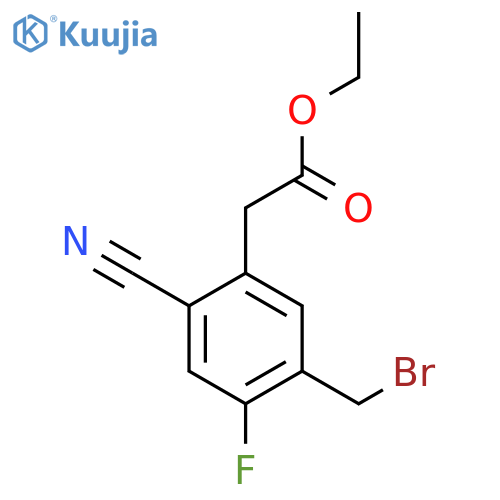 Ethyl 5-bromomethyl-2-cyano-4-fluorophenylacetate structure